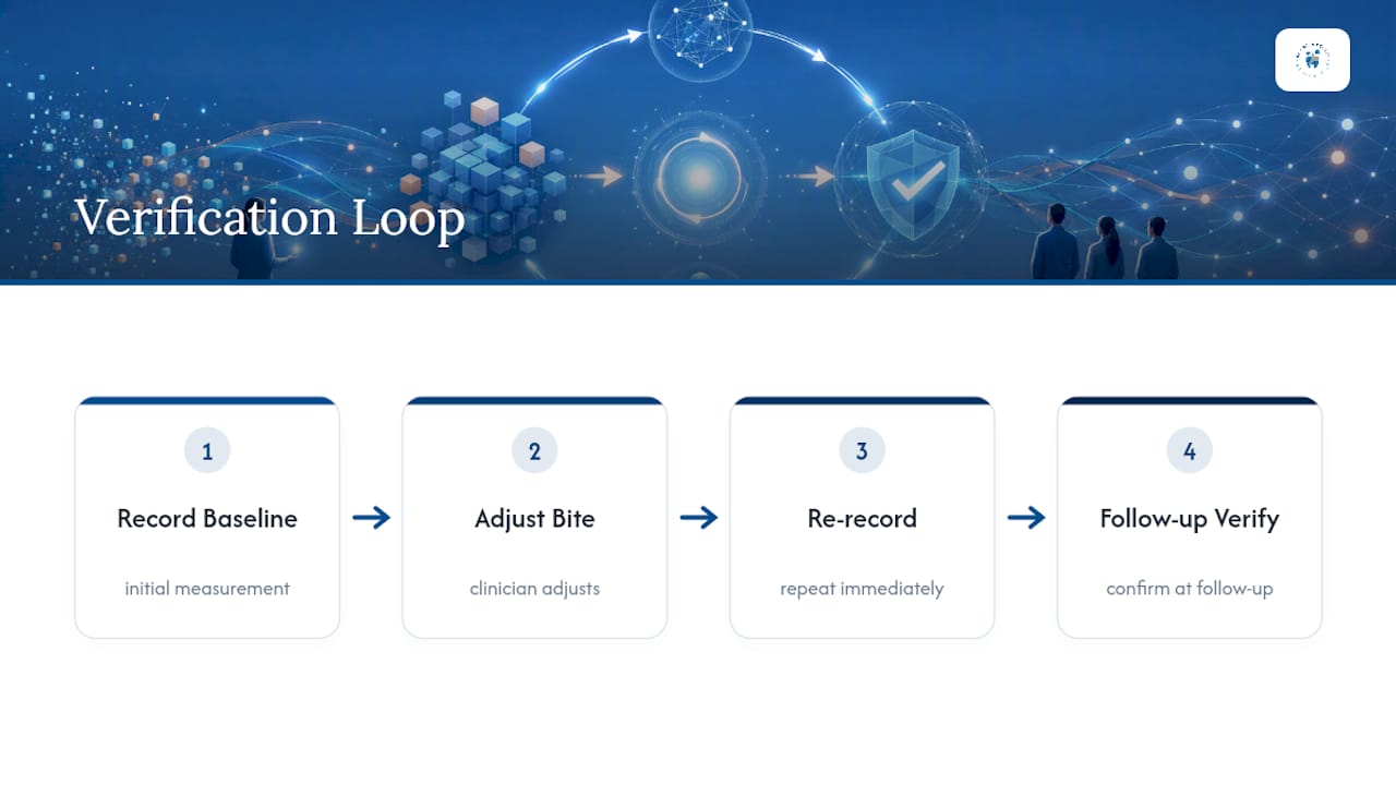 Four-stage digital bite verification loop