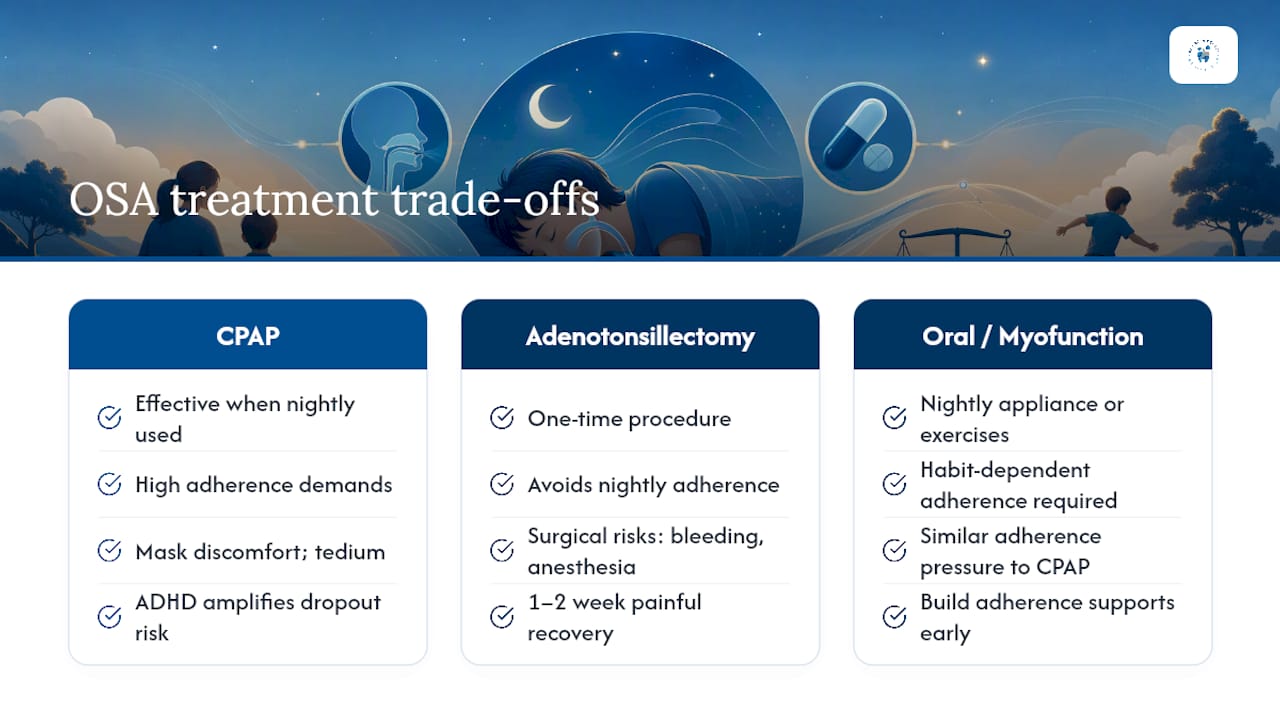 What Are the Trade-Offs of OSA Treatments in ADHD Patients? — overview diagram