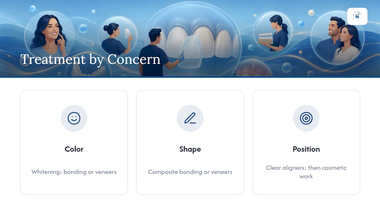 Decision paths for common smile concerns
