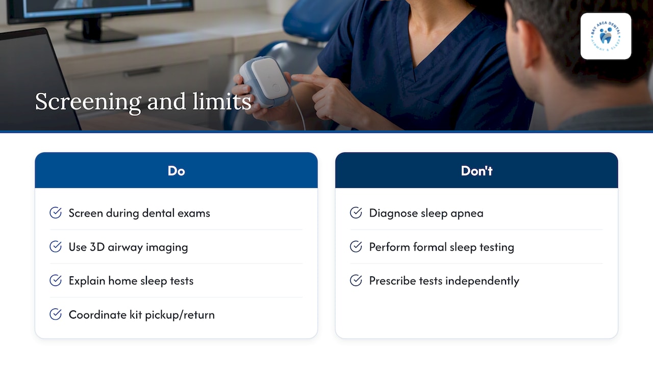 How Bay Area Dental, Airway & Sleep approaches airway screening and testing support — overview diagram