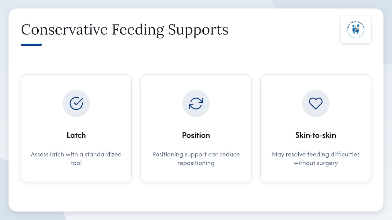 Three conservative supports for breastfeeding difficulties